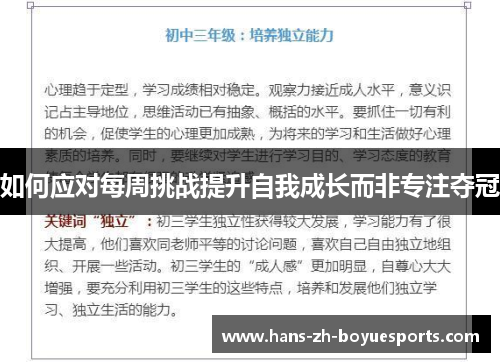 如何应对每周挑战提升自我成长而非专注夺冠